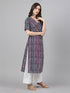 Wine Pure Cotton Geometric Printed Straight Kurta